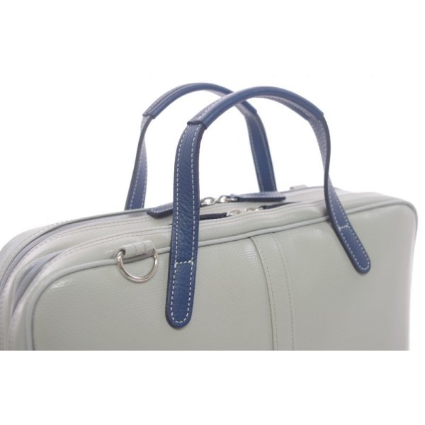 画像4: 3way ビジネスブリーフケース 2コンパートメント34「Cantabile 2/wf」マットライトグレー / 紺