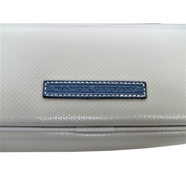 画像5: 10%OFFセール C管 フルートケースガード「Amadeus/wf」マットライトグレー / 本革紺ハンドル