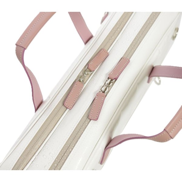 画像3: 2コンパート ブリーフケース「Deniro 2/wf」（クラリネット・フルート・オーボエ対応）オフホワイト スペシャルコーティング/ ピンク