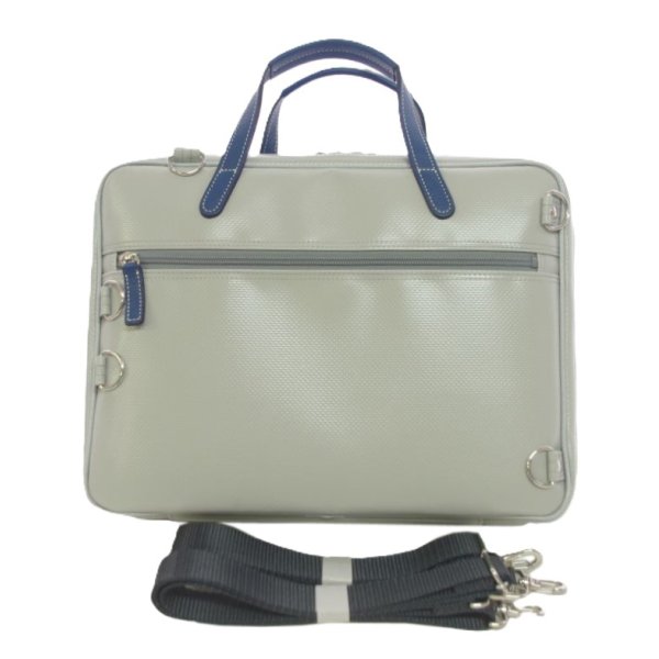 画像7: 3way ビジネスブリーフケース 2コンパートメント34「Cantabile 2/wf」マットライトグレー / 紺