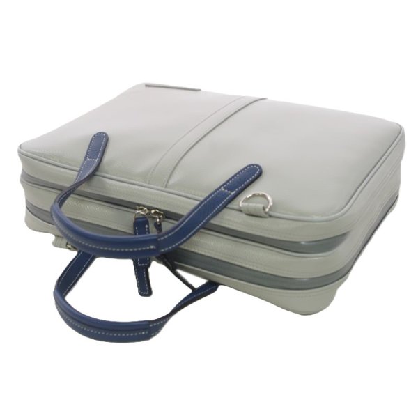 画像6: 3way ビジネスブリーフケース 2コンパートメント34「Cantabile 2/wf」マットライトグレー / 紺