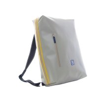 ハンドメイド 軽量リュック「Helden/wf」（フルート・オーボエ・クラリネット対応）マットライトグレー / イエロー・ブルー