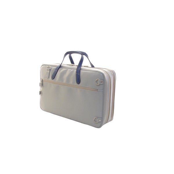 画像2: 特注ハンドメイド リュック式 2コンパートメント マチ厚ケース「Deniro 4/wf」(マリゴM2,オーボエレジェンドなど対応) グレー/紺
