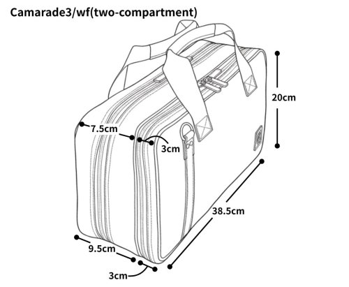 　3: ハンドメイド　クラリネットバッグ（Wファスナー・2コンパートメント）「Camarade3/wf」チョコ / チョコハンドル